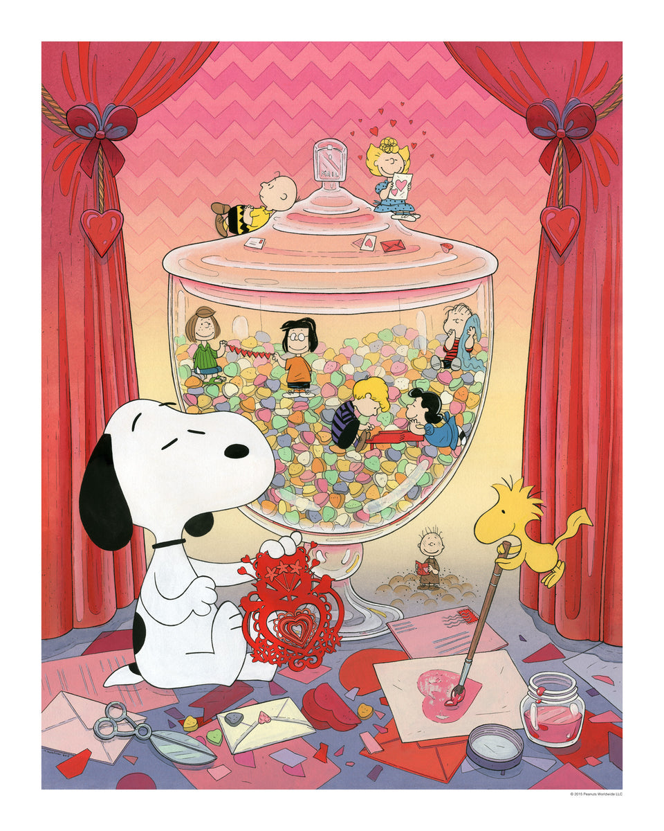 Snoopy Street Art Graffiti with Yellow retailer Heart Limited Edition Print Valentines Day