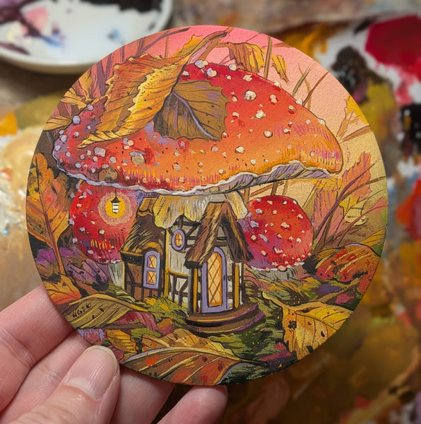 Amanita Fall with Leaves